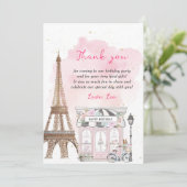 Franse Parijse Café Thee Verjaardag Bedankt Kaart (Staand voorkant)