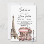 Franse Parijse Parijse Cafe Tea Party Verjaardag Kaart (Voorkant)