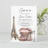 Franse Parijse Parijse Cafe Tea Party Verjaardag Kaart (Staand voorkant)