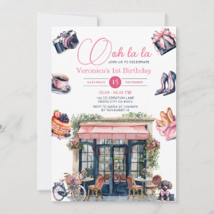 Franse Parijse Patisserie 1e Meisje Verjaardagsfee Kaart