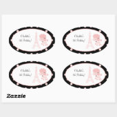 Franse Parijse poedel Ovaal Favor Sticker (Vel)