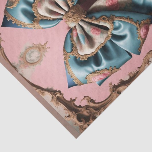 Franse Parijse Rococo Bow 3 Decoupage Papier (Detail)