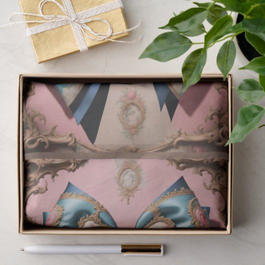 Franse Parijse Rococo Bow 3 Decoupage Papier (Geschenk)