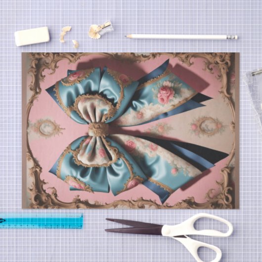 Franse Parijse Rococo Bow 3 Decoupage Papier (Craft)