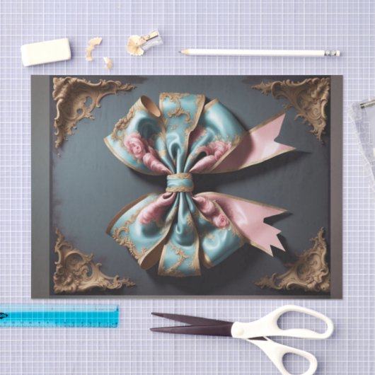 Franse Parijse Rococo Bow 4 Decoupage Papier (Craft)