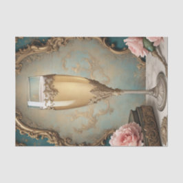 Franse Parijse rococo champagne glazen decoupage Tissuepapier