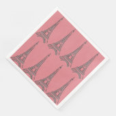 Franse Parijse themafeest Eiffeltoren servetten (Hoek)