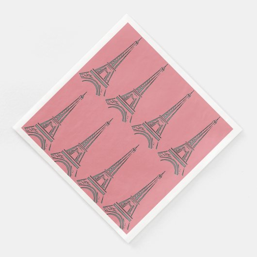 Franse Parijse themafeest Eiffeltoren servetten (Hoek)