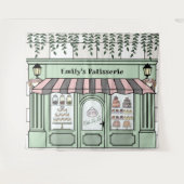 Franse Paris Bakkerij Cafe Patisserie Achtergrond Wandkleed (Voorkant (horizontaal))
