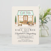 Franse Paris Café Bébé Baby Shower Kaart (Staand voorkant)