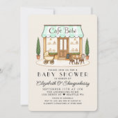 Franse Paris Café Bébé Baby Shower Kaart (Voorkant)