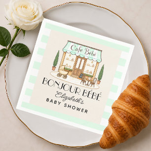 Franse Paris Café Bébé Geslachtsneutrale Baby Show Servet