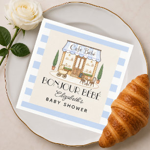 Franse Paris Café Bébé Jongen Baby Shower Servet