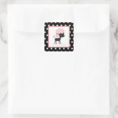 Franse Paris Poodle Square Envelope Seals (20) Vierkante Sticker (Tas)