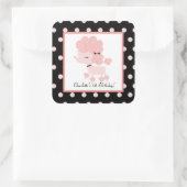 Franse Paris Poodle Square Favor Stickers (Tas)
