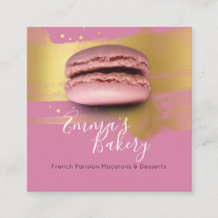 Franse parisiaanse Macarons & Desserts Vierkante Visitekaartje