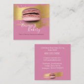 Franse parisiaanse Macarons & Desserts Vierkante Visitekaartje (Voorkant / Achterkant)