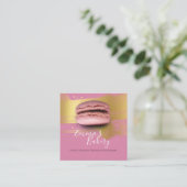 Franse parisiaanse Macarons & Desserts Vierkante Visitekaartje (Staand voorkant)