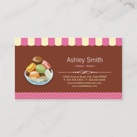 Franse Parisian Macarons Macaroon Store Visitekaartje (Achterkant)