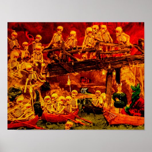  Franse Partij in Hellsville Skeletons Devil Poster (Voorkant)