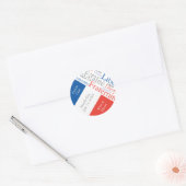 Franse partij of evenement met vlag van Frankrijk Ronde Sticker (Envelop)