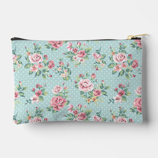 Franse Pastel Mint Groen Blush Roze Rose Patroon Etui (Achterkant)