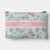 Franse Pastel Mint Groen Blush Roze Rose Patroon Etui (Voorkant)