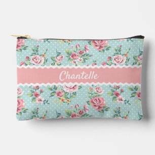 Franse Pastel Mint Groen Blush Roze Rose Patroon Etui