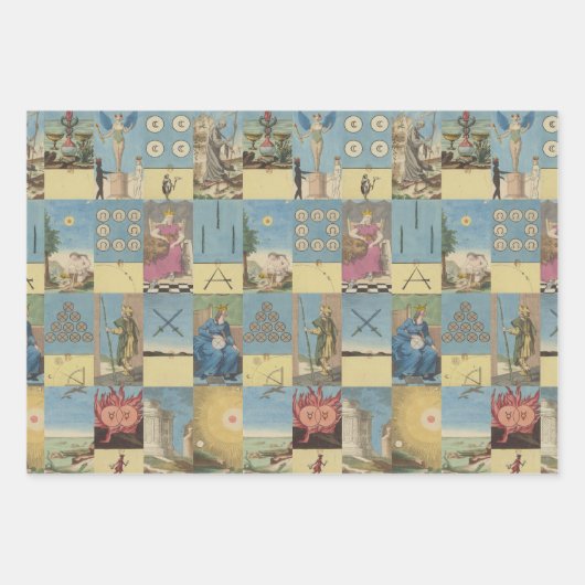 Franse pastelhand getekende tarot Inpakpapier Vel (Voorkant)