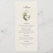 Franse pastorale ivoor trouw menu kaart (Voorkant)