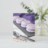 Franse Pastry Lavender Macaron Cookies Briefkaart (Staand voorkant)