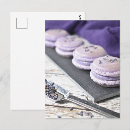 Franse Pastry Lavender Macaron Cookies Briefkaart (Voorkant / Achterkant)