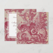 Franse Patina  Rode Toile Pompei Kleuren Kaart (Voorkant / Achterkant)