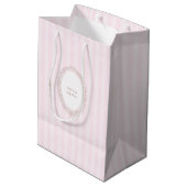 Franse Patisserie Boulangerie Roze Streep Gift Bag Medium Cadeauzakje (Achterkant Gekanteld)