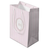 Franse Patisserie Boulangerie Roze Streep Gift Bag Medium Cadeauzakje (Voorkant Gekanteld)