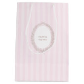 Franse Patisserie Boulangerie Roze Streep Gift Bag Medium Cadeauzakje (Achterkant)