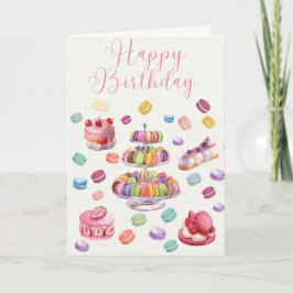 Franse Patisserie Geïllustreerde Verjaardag Kaart
