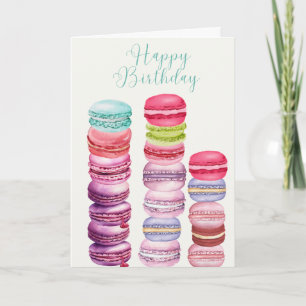 Franse Patisserie Macrons Happy Birthday Kaart