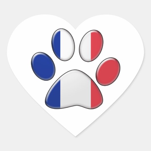Franse patriotkat hart sticker (Voorkant)