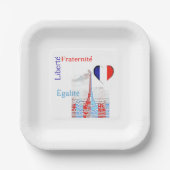 Franse patriottische papieren bordje (Voorkant)