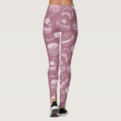 Franse patroonpasteien | Cassis Paars roze Treat Leggings (Achterkant)