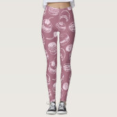 Franse patroonpasteien | Cassis Paars roze Treat Leggings (Voorkant)