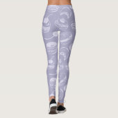 Franse patroonpasteien | Dusty Lavender Paars Leggings (Achterkant)