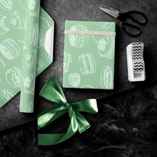 Franse patroonpasteien | Neo Mint Green Sweets Cadeaupapier