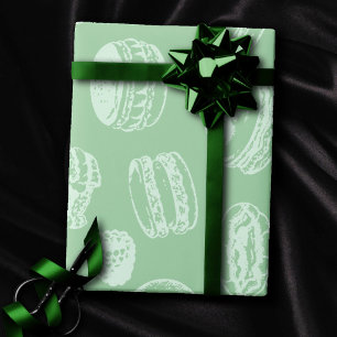 Franse patroonpasteien Neo Mint Green Sweets Cadeaupapier