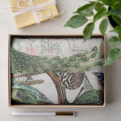 Franse "Peacock Bird Turtle Blowfish Flowers" Tissuepapier (Geschenk)