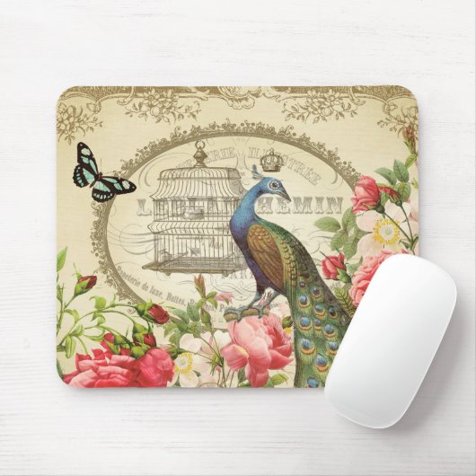 -Franse Peacock mousepad Muismat (Met muis)