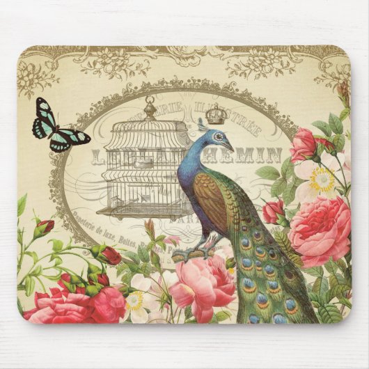 -Franse Peacock mousepad Muismat (Voorkant)