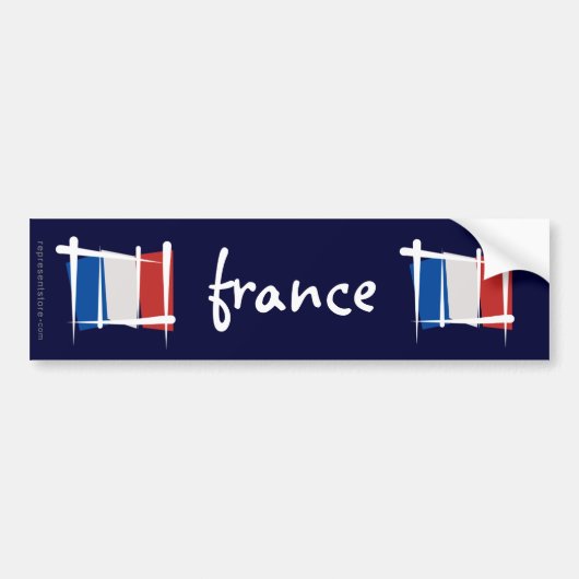 Franse penseelvlag bumpersticker (Voorkant)