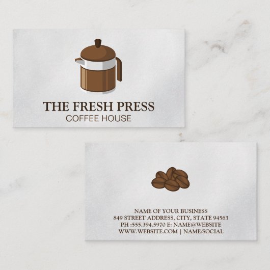 Franse pers | Coffee Visitekaartje (Voorkant / Achterkant)